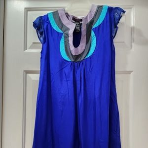 Custo Barcelona silk blue loose fit dress size 3 (size M)